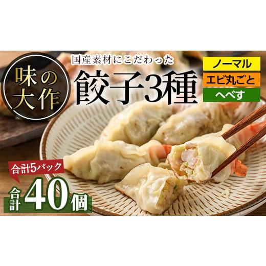 ふるさと納税 宮崎県 門川町 味の大作の餃子3種セット(合計40個・3種全5パック)