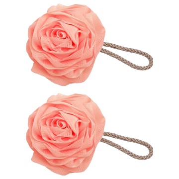 好物良品 超柔軟親膚去角質玫瑰花沐浴球 粉色 2入組  2入  1入