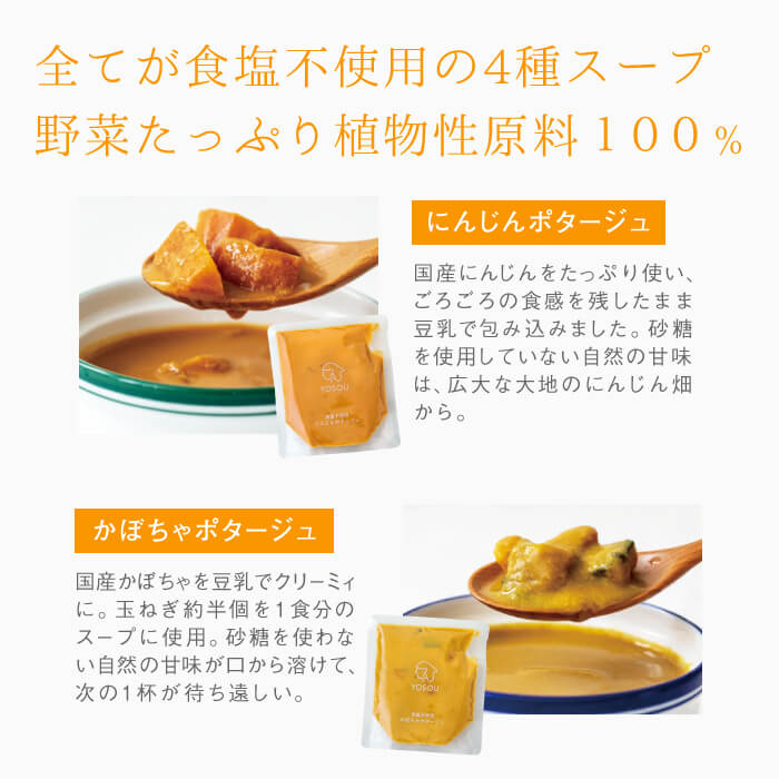 食塩不使用 の 野菜 スープ YOSOU 4種×3袋セット(合計12袋)