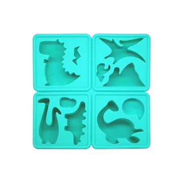 EEeEK 艾克 魔塊 Story mold 可愛動物造型模組 100%無毒矽膠 耐高溫 可用於微波爐 烤箱 冰箱  恐龍世界 藍綠色  1組