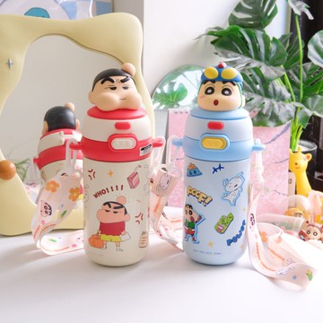 《蠟筆小新》小新日常♡｜公仔造型吸管雙飲保溫杯