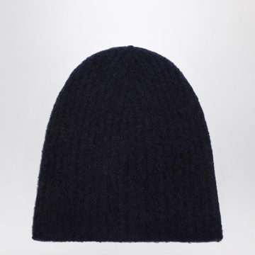 Cashmere ribbed navy hat