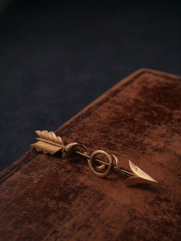 1900s 法國 新藝術時期 箭矢靈蛇胸針