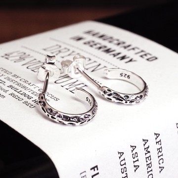 ART64 純銀 月面漫舞 針式耳環 925純銀耳環 女生耳環 男生耳環