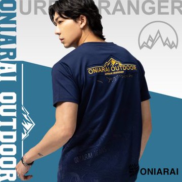 鬼洗 BLUE WAY – 都市遊俠漸層等高線山型短TEE(丈青)