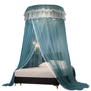 圓頂吊頂蚊帳公主風吊掛式圓形1.2米1.5m/1.8m床幔雙人家用免安裝