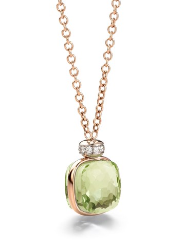 Pomellato - 18kt yellow gold Nudo prasiolite necklace - women - Prasiolite/18kt Rose Gold/18kt White Gold/White Diamond - 42 - Pink