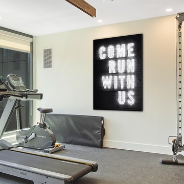 和我們一起奔跑吧- 工業風健身掛畫/字母/辦公室擺飾/開店送禮/黑