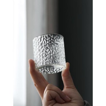 日式初雪玻璃小茶杯小號水杯加厚耐熱喝茶杯個人專用品茗杯功夫茶