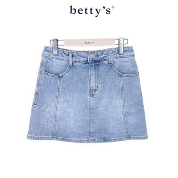 betty’s貝蒂思　簡約裁接丹寧牛仔短裙(藍色)