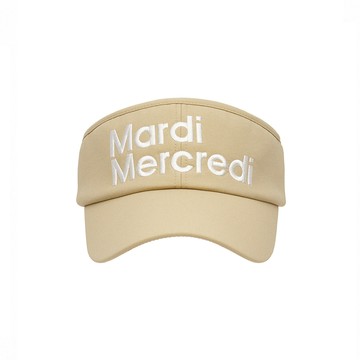 MARDI MERCREDI 空頂防曬遮陽帽 米色 經典白色刺繡LOGO 休閒風 SUN VISOR