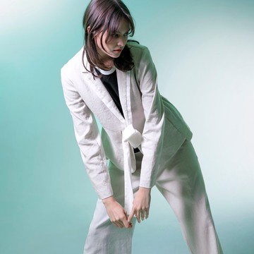 烏干紗打結棉麻西裝外套