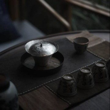 吳燕輝手作金釉蓋碗銀釉白瓷薄胎柴燒錆肌茶杯公道杯不燙手