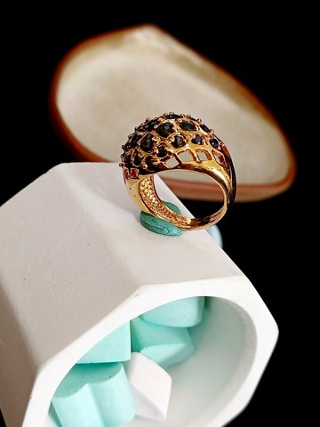 vintage jewelry 古典滿鑲寶石19K金 戒指