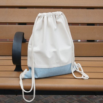 束口後背包/束繩包/束口袋 ~ 清新簡約型 Light blue (B225) RS