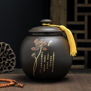 紫砂茶葉罐陶瓷大號密封罐通用一斤裝紅茶綠茶普洱茶罐家用存儲罐