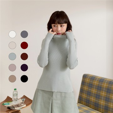 50% Fifty Percent｜坑條水瓶領毛織上衣【期間限定】｜02561121001