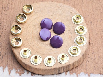 大跳豆系列—15mm釦面四合釦 深紫色 PURPLE(4入組) 皮革DIY 配件