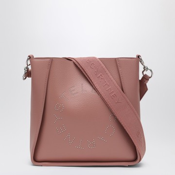 Square pink crossbody bag with logo