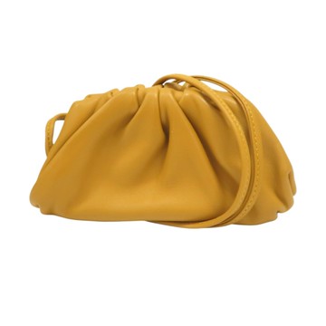 BOTTEGA VENETA 寶緹嘉 黃色 羊皮 Mini Pouch 零錢包 肩背包 577816 【二手名牌BRAND OFF】