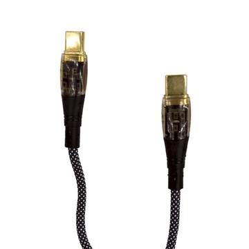 Cxin 宸欣 雙TYPE-C 透視機械傳輸充電線 60W 100cm  金色 + 黑色  1條