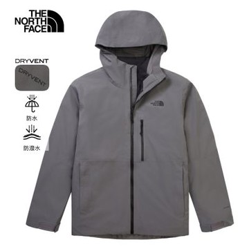 【The North Face 官方旗艦】北面男款灰色DRYVENT防水三合一外套｜83SLRPI