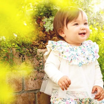 【女寶圍兜+上衣+褲子】5m-1歲 有機棉 彌月禮