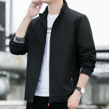 2022年春秋季立領夾克男士休閑外套百搭寬松大碼修身青年潮流褂子