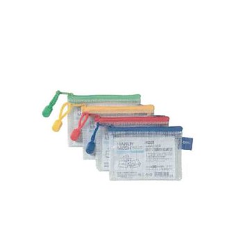 【COX 三燕】網格 橫式 證件 拉鏈袋 顏色隨機 12個 /包  NO.545H