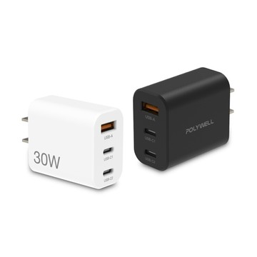 gan 氮化鎵 30w 三孔 type-c pd快充頭 旅充 pd 快充 急速充電 充電器