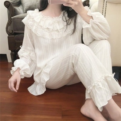 パジャマ レディース かわいい 長袖 ルームウェア 上下セット 綿 ナイトウェア 部屋着 寝巻き ホワイト 春夏 レース 可愛い 女性用 ギフト 通販 Lineポイント最大get Lineショッピング