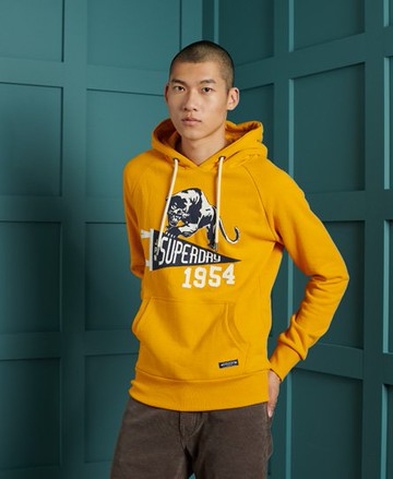 Superdry Men's Men's Mascot Varsity Overhead Hoodie Yellow / Upstate Gold - Size: XS