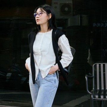 OB嚴選中大尺碼-親膚純棉立體蕾絲拼貼長袖上衣《AB17698》