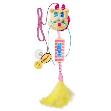 POOZPET 懸掛式逗貓棒 可懸掛固定至牆上 貓咪自嗨  粉色  1個