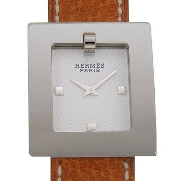 【日本直送】愛馬仕 HERMES Beltwatch 手錶 BE1.210 不鏽鋼 x 皮革 石英 數位顯示 圓形錶盤 женские【二手】