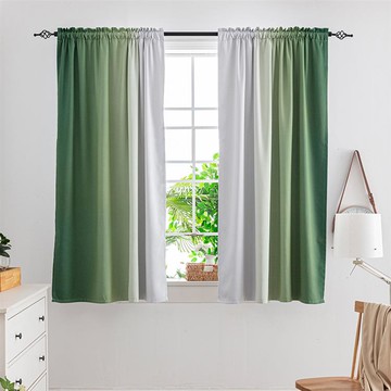 【嵐楓居家】精密遮光窗簾260x165_漸變荳蔻綠 _廠商直送