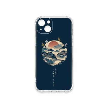 iPhone 15 Plus 殼 TRON IPhone 15 PLUS 圓形復古山水畫系列 四角防摔殼 手機殼
