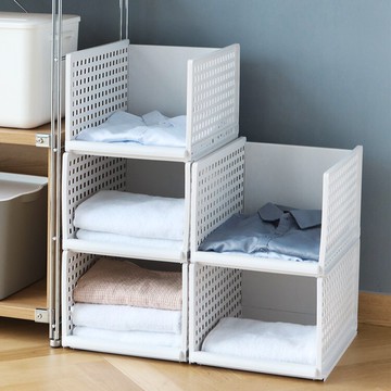 實用收納筐可疊加衣柜分層隔板塑料抽屜式大號多功能整理架