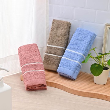 極夢工房白緞條毛巾3入