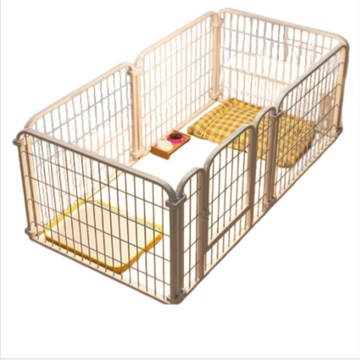 寵物圍欄 白色 6 片裝寵物圍欄 60×60cm 單片室內活動柵欄 中小型犬適用防逃防護欄 可組裝自由擺放 帶安全門