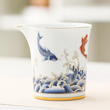 輕奢白瓷公道杯創意功夫茶具分茶杯器公杯羊脂玉茶海倒茶單個家用