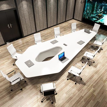 公司貨 開立發票 快速出貨 大型辦公會議桌長桌簡約現代會議室洽談桌設計師高端輕奢烤漆家具 支持組裝 多組套裝更優惠