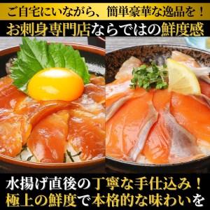 ふるさと納税 日向灘ぶりと生アトランサーモンの漬け丼2種食べ比べセット　100g×8袋　N019-ZA829 宮崎県延岡市