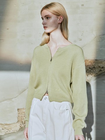 Round neck reversible knit cardigan (2color)