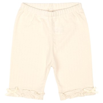 akachan honpo - 5分內搭褲-褲腳荷葉邊-象牙白色