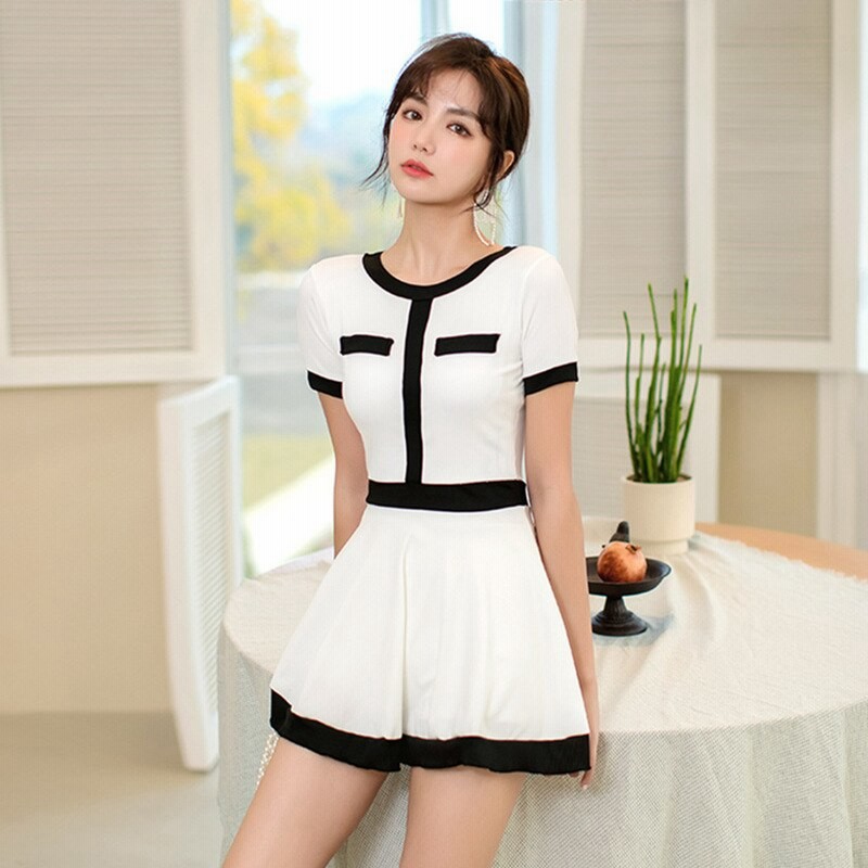 ワンピース水着 レディース 可愛い 水着 ワンピース 体型カバー フリル水着 レースアップ Uネック 通販 Lineポイント最大5 0 Get Lineショッピング