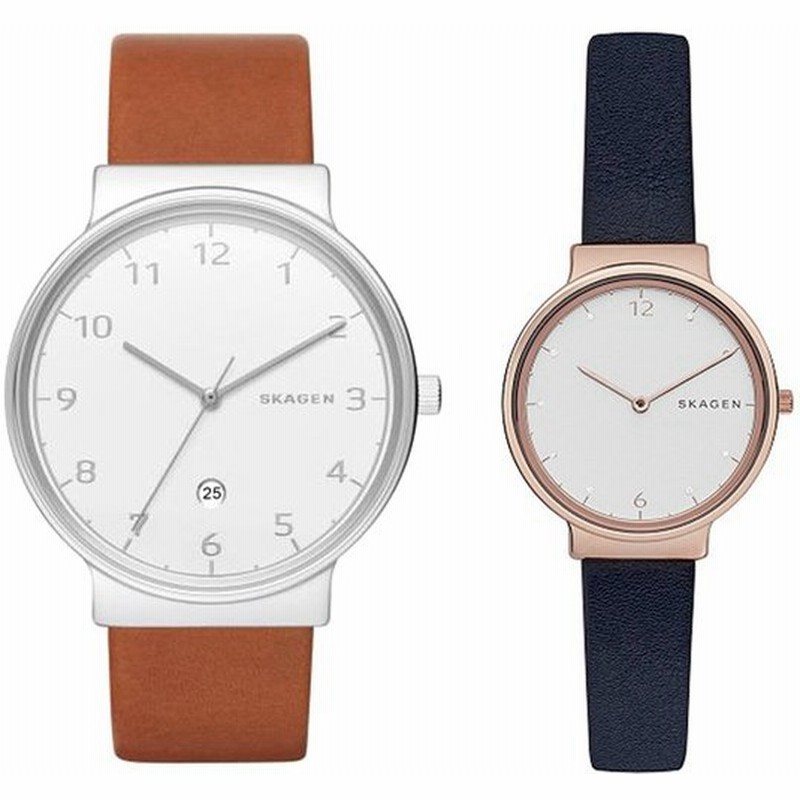 3年保証 スカーゲン Skagen ペアウォッチ レザーベルト シルバー パールホワイト 腕時計 メンズ レディース ユニセックス Skw6292 Skw2608 ポイント消化 通販 Lineポイント最大0 5 Get Lineショッピング