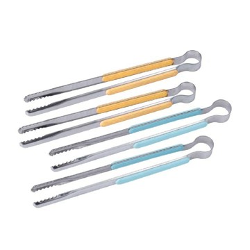 EULEVEN 有樂紛 不鏽鋼多功能餐食分菜烤肉夾4件組  1組  顏色隨機