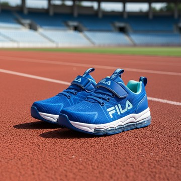 FILA KIDS 大童足弓支撐氣墊運動鞋-藍 3-J811Z-333