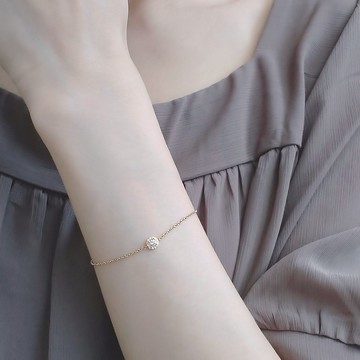 天然鑽石 密釘鑲 純 18K 白金 黃金 玫瑰金 客製可調整手鍊